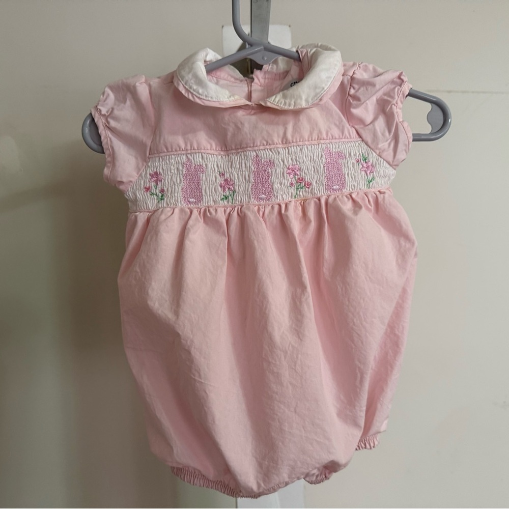 Crown & Ivy Smocked Bunny Bubble Romper